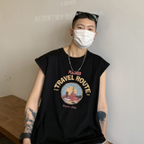 @2025夏装远航旅行字母背心休闲无袖t恤坎肩A025-B308-P25控38，男装背心/马甲，电商A025