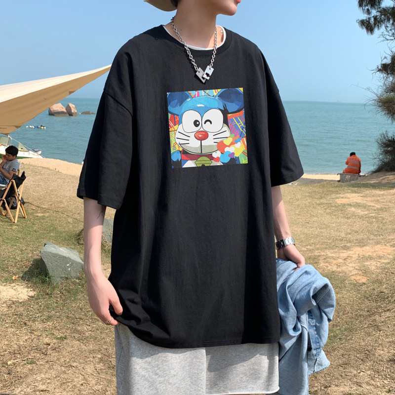 2026夏装新款创意卡通爱心宽松圆领短袖T恤情侣潮A025-T7301-P25,男装T恤,电商A025