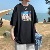 2026夏装新款创意卡通爱心宽松圆领短袖T恤情侣潮A025-T7301-P25，男装T恤，电商A025