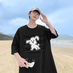 2025夏装美式潮牌情侣小狗圆领短袖T恤纯棉 A025-T7597-P25 控38图片