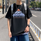 2026夏装新款创意山峰大码圆领短袖T恤情侣A025-T7196-P25控38，男装T恤，电商A025