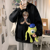 2026冬小男孩印花连帽加绒大码卫衣情侣帽衫A025-W160-P55控75，男装卫衣，电商A025