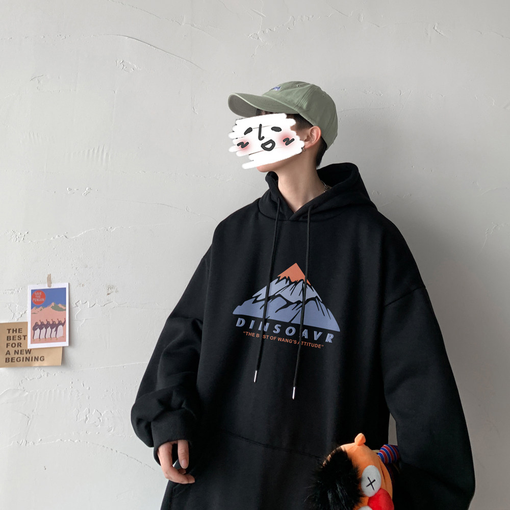 2026春装新款字母火山宽松连帽大码卫衣情侣A025-W155-P50控68,男装卫衣,电商A025