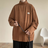 M031C-P38控482025秋冬情侣款内搭高领德绒打底衫堆堆领t恤，男装T恤，电商A025