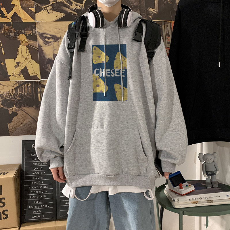2026秋冬字母奶酪大码连帽卫衣宽松外套情侣A025-W118-P55控75,女装短外套,电商A025
