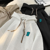 现货重磅2025秋冬装刺绣标宽松连帽卫衣外套A025-W670-P50控68，女装短外套，电商A025