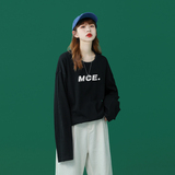 2026秋装新款创意字母宽松长袖T恤中性风情侣打底衫A025-C53-P30，男装T恤，电商A025