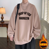 W912A-P50控682025冬装重磅美式字母加绒半高领卫衣外套，女装短外套，电商A025