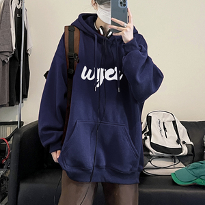 W618A-P55 控78 加绒65 2023少年感穿搭美式宽松连帽360g卫衣图片