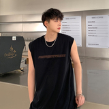 @2025夏装个性字母港风休闲无袖t恤坎肩背心A025-B306-P25控38，男装背心/马甲，电商A025