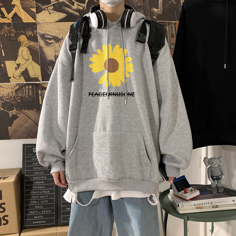 2026秋冬新款雏菊宽松连帽卫衣大码情侣外套 A025-W116-P55 控75图片