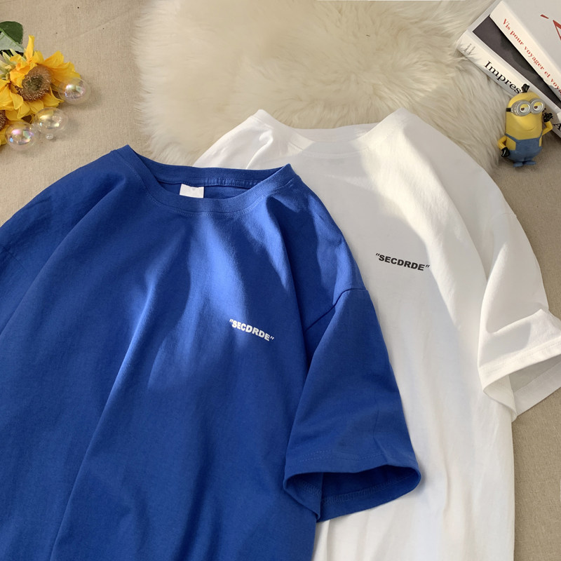 2026夏装字母印花宽松圆领短袖T恤平铺A025-T7379-P25控38，男装T恤，电商A025