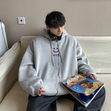 2026秋装新款字母笑脸宽松连帽卫衣港风大码A025-W178-P50控68，男装卫衣，电商A025
