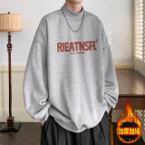 W909A-P50控682025冬重磅加绒美式潮牌宽松半高领卫衣外套，女装短外套，电商A025