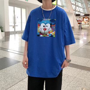 2026夏装新款卡通图案宽松大码圆领短袖T恤情侣潮 A025-T7301-P25图片