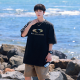 2025夏装重磅美式水洗做旧小众烫银短袖t恤A025-S1010-P35控48，男装T恤，电商A025