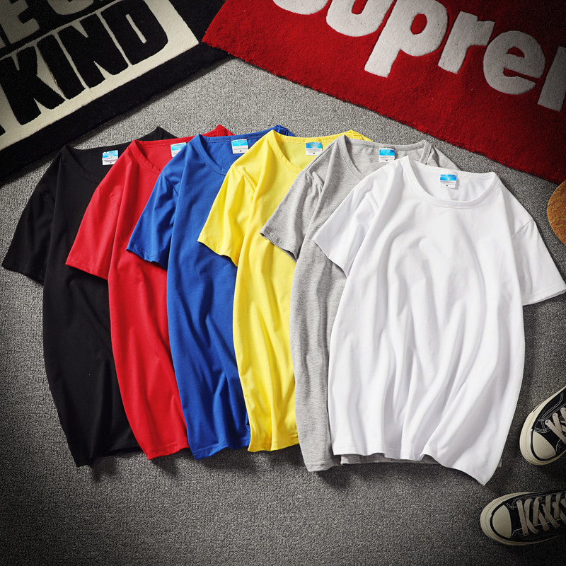 日系大码短袖t恤圆领纯色半袖打底衫17色200斤可穿A025-T33-P12，男装T恤，电商A025