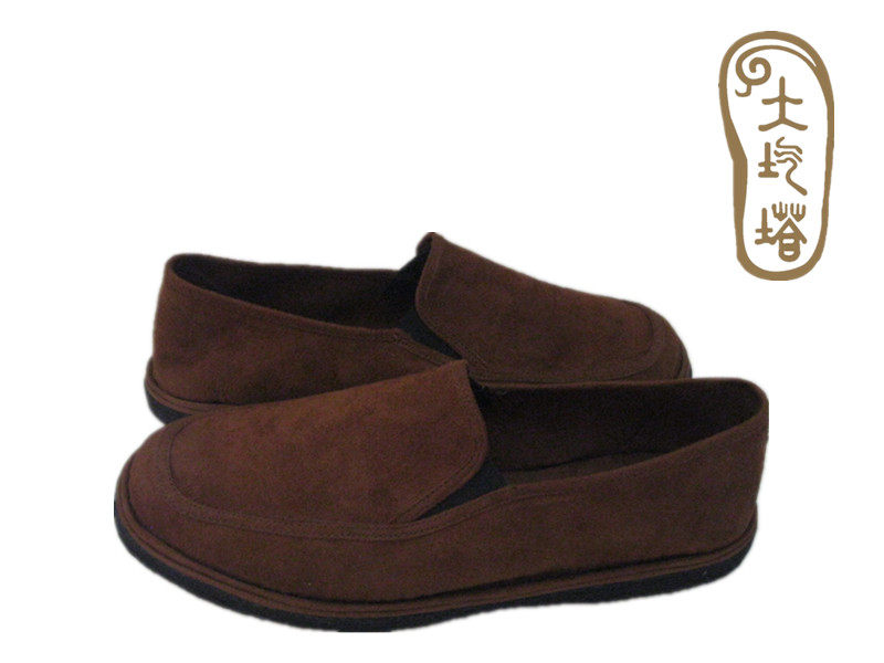 老北京土圪塔土疙瘩手工千层底牛毛黄套脚男布鞋