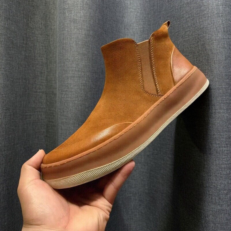 切尔西靴男鞋真皮休闲高帮马丁靴