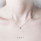 S925纯银饰品简约立体小月亮吊坠细锁骨链项链女配饰 弥音原作