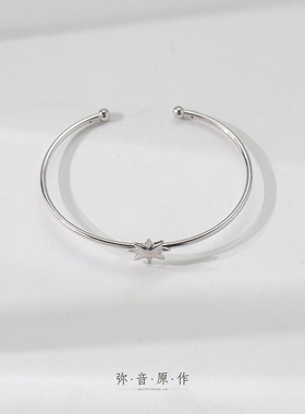 弥音原作简约女S925纯银开口手镯