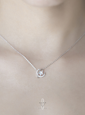 弥音原作星月相拥S925纯银项链礼