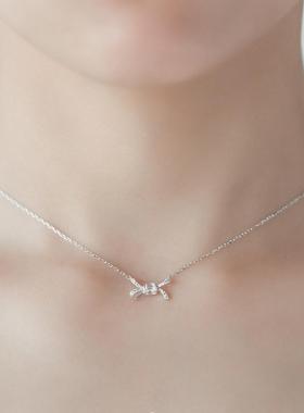 甜蜜丝语女生礼物蝴蝶结S925纯银