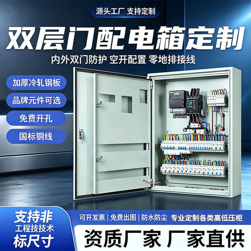 双层门总控加空开漏电配电箱定做照明动力电气柜C45100A不锈钢304