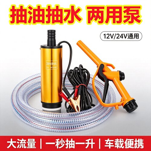 电动抽油泵12v24v小型加油机抽水泵柴油220v家用园林浇水抽水神器