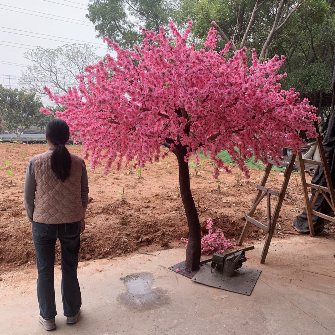 假花假树落地网红树室内装饰仿真樱花树桃花树橱窗造景美陈定制