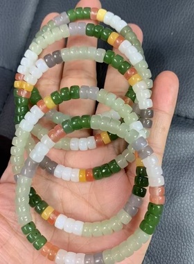 慕初阁和田玉药片珠直切多宝手串