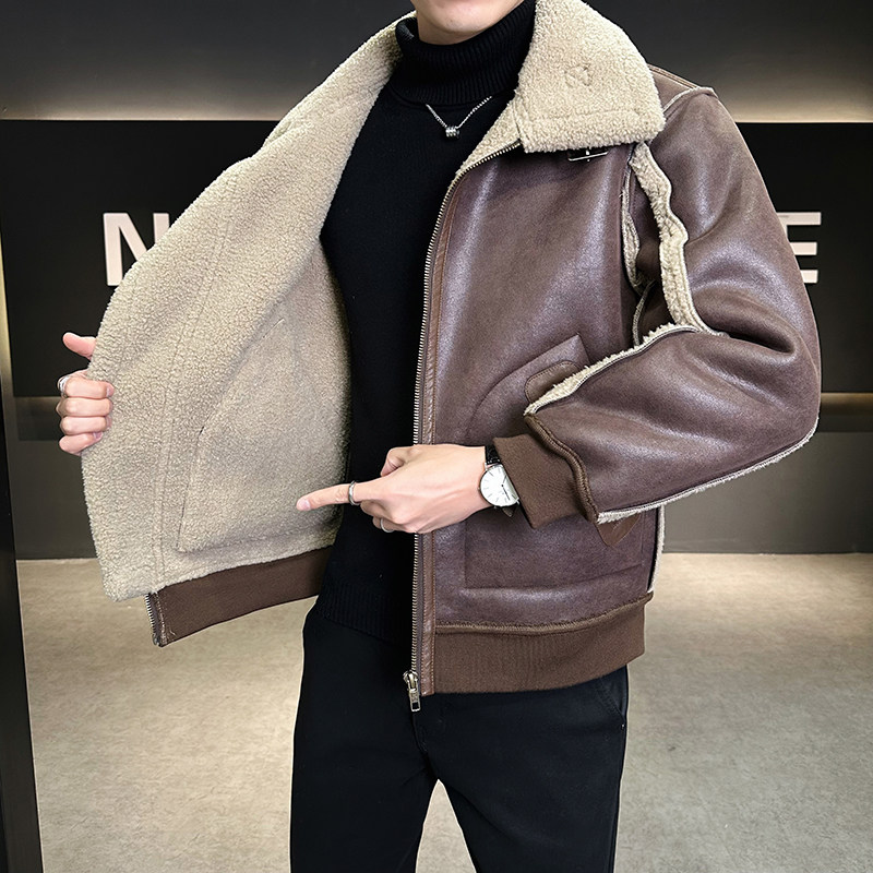店主风2025冬季主推新款皮毛一体保暖外套D209A-PT669-P255两色,男装棉衣,电商D209A