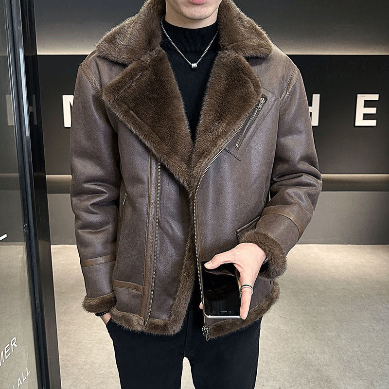 店主风25年冬季新款皮毛一体加绒加厚夹克外套D209A-PT111-P330,男装夹克,电商D209A