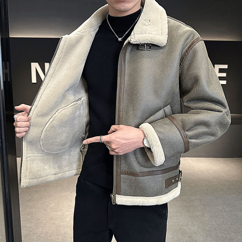 店主风25年冬季新款皮毛一体加绒加厚夹克外套D209A-PT222-P245,男装夹克,电商D209A