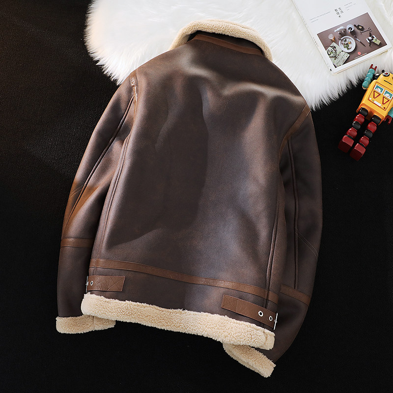 绒毯风25年冬季新款皮毛一体加绒加厚夹克外套D209A-PT918-P245,男装夹克,电商D209A