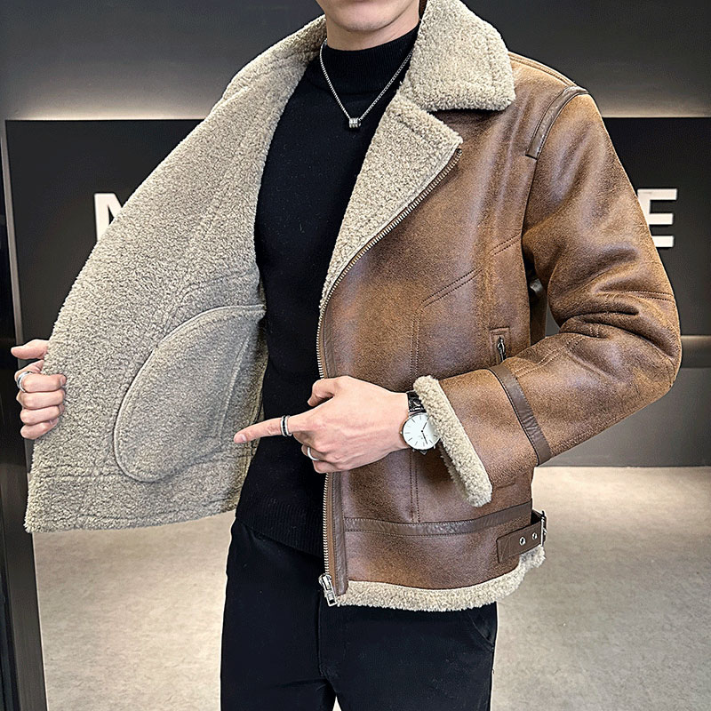 店主风2025年冬季新款皮毛一体休闲夹克外套D209A-PT587-P245,男装夹克,电商D209A