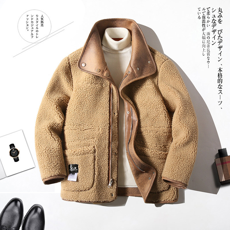 2025冬季新款大码皮毛一体夹克外套男D209A-PT989-P255两面穿,男装夹克,电商D209A