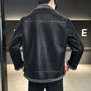 店主风 25年冬季新款皮毛一体加绒夹克男外套D209A-PT6699-P245图片