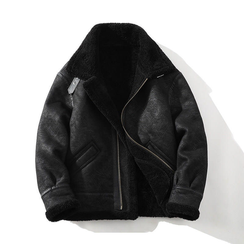 25年冬季新款皮毛一体加绒加厚夹克男外套D209A-PT789A-P245,男装夹克,电商D209A