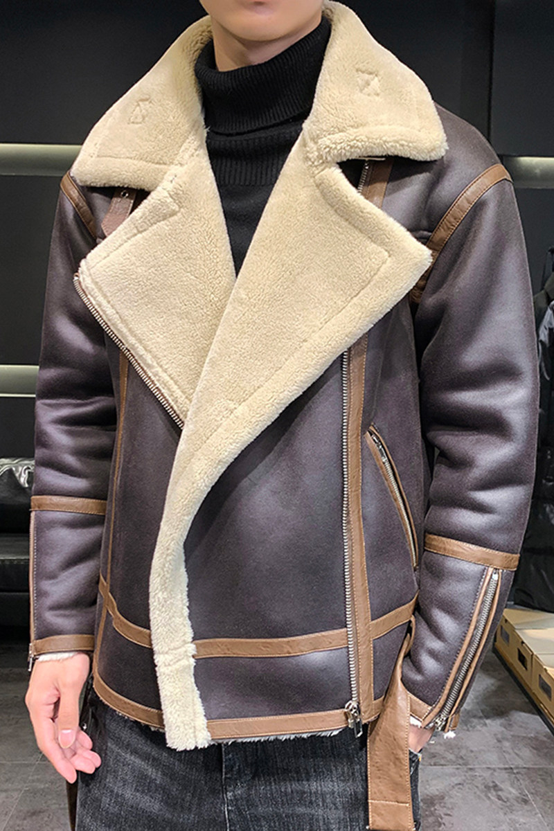 店主风2025冬季新款大码皮毛一体夹克外套男D209A-PT8808-P265,男装夹克,电商D209A