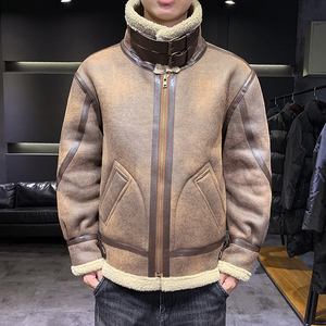 店主风2025冬季新款大码皮毛一体休闲夹克外套男D209A-PT588-P245图片