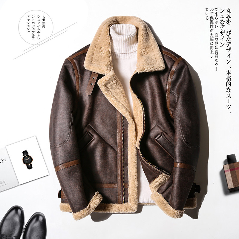 2025年冬季新款大码皮毛一体休闲夹克外套男D209A-PT918-P245图片