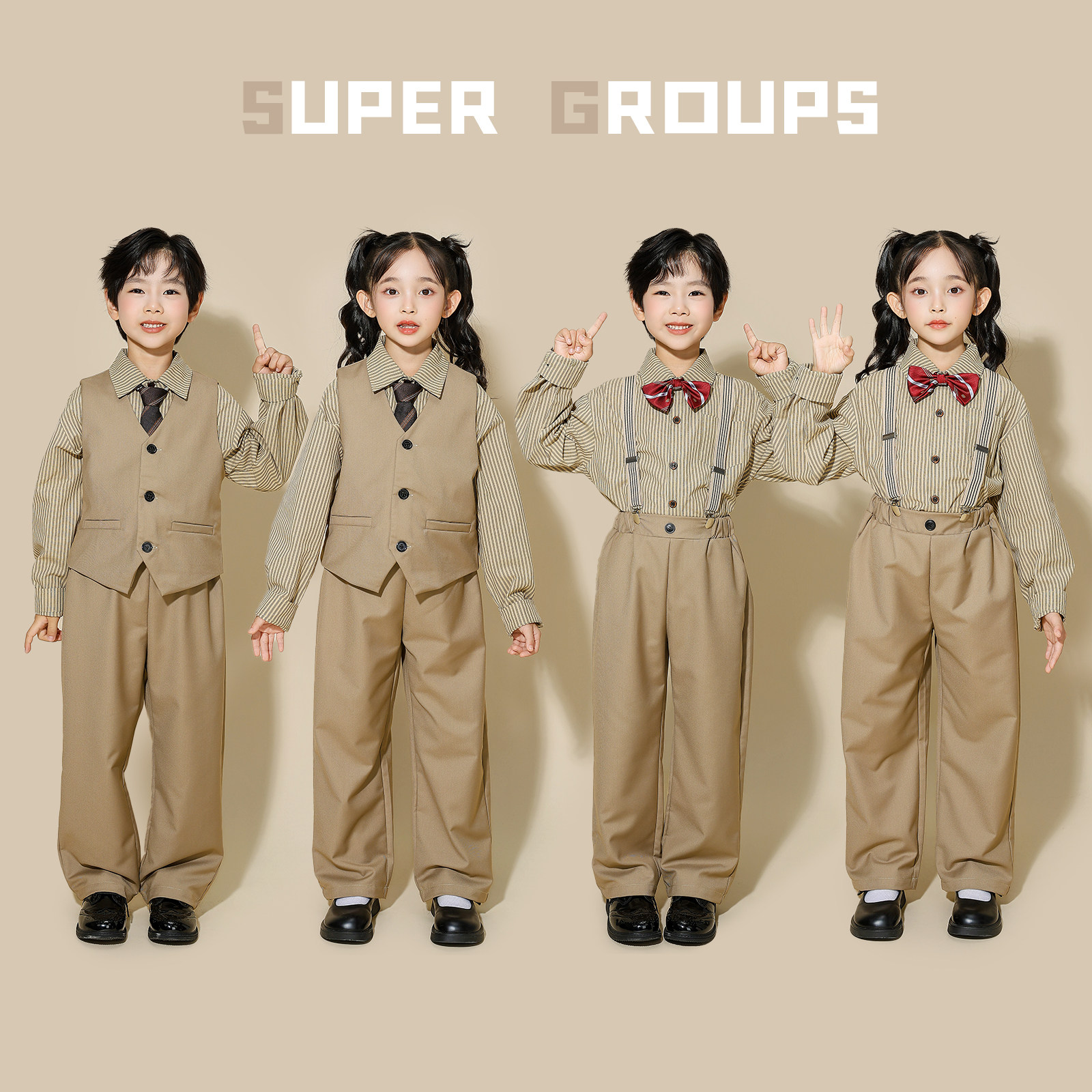 中小学生大合唱演出服儿童朗诵服图片