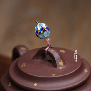 石瓢壶冲天炮防烫高端茶壶盖防摔绳手工编织壶绳紫砂壶茶壶小提溜