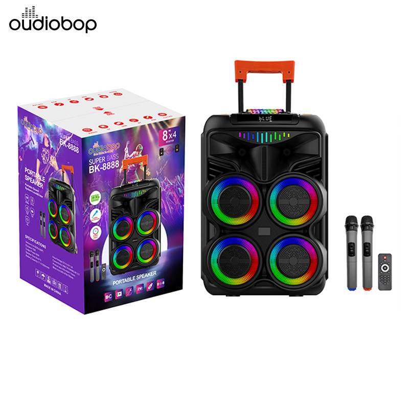 新款BK-8888大功率蓝牙音箱广场舞低音炮户外便携式插卡拉杆音响