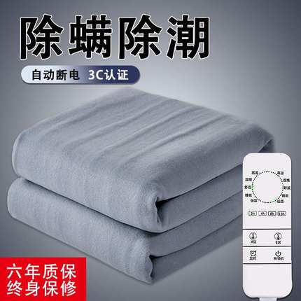 防水电褥子家用三人双控安全加厚学生宿舍双人电热毯单人调温加大
