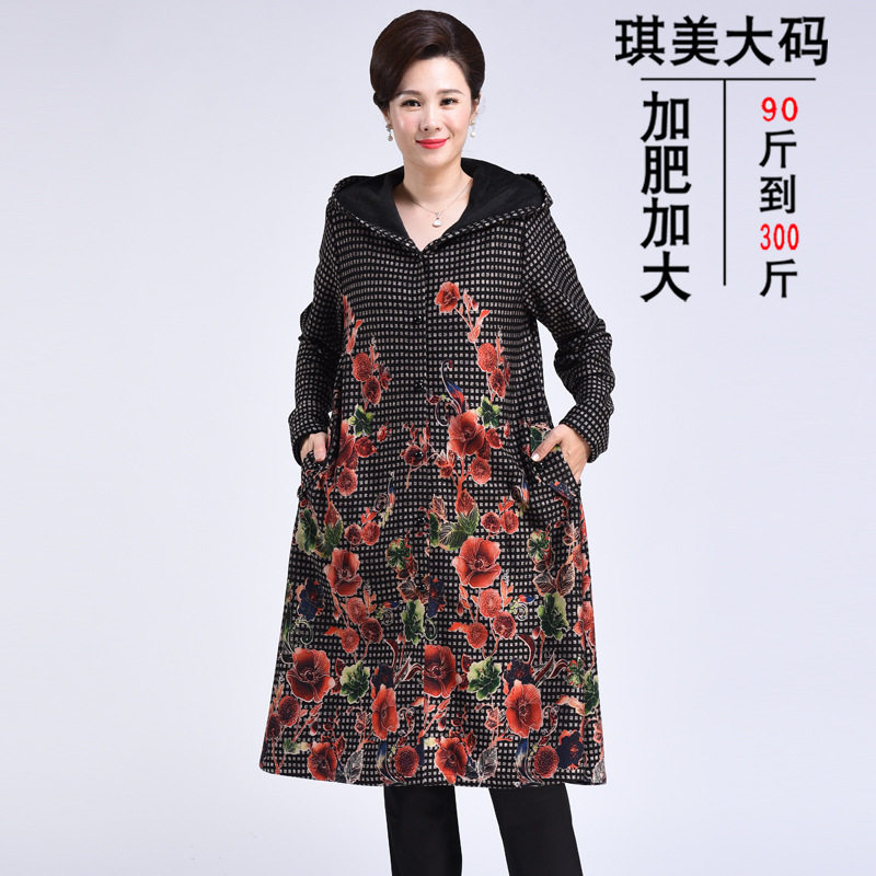 中老年外套加绒风衣妈妈装