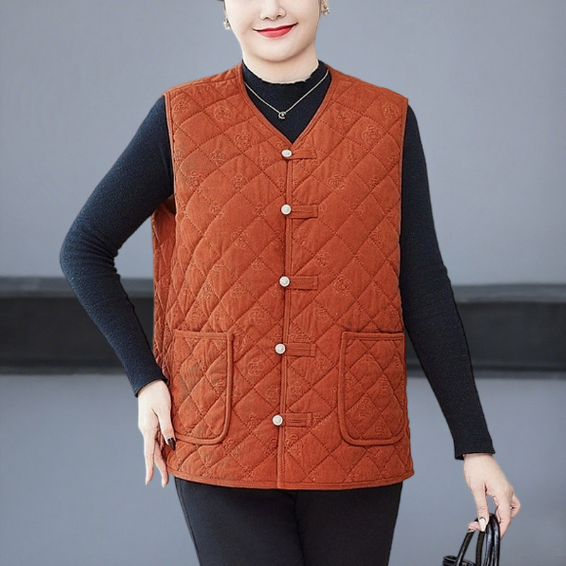 中老年女装加绒保暖马甲背心上衣妈妈装加肥加大码坎肩冬装200斤