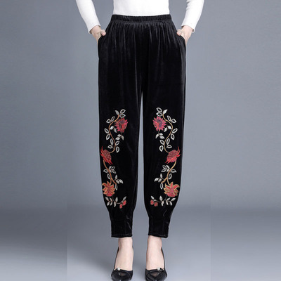 九分裤加肥加大码金丝绒春秋装