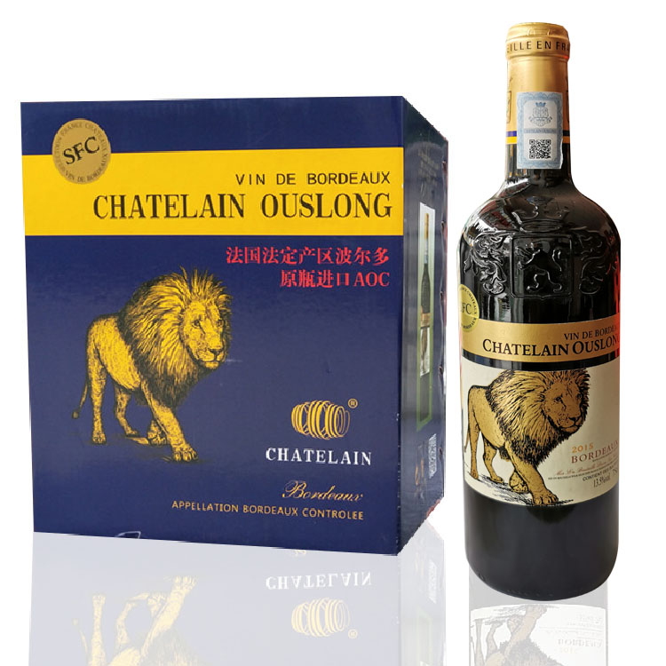 法国原瓶装进口波尔多干红葡萄酒750ml实体店酒吧红酒接待推荐酒